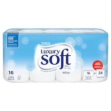 Tesco Luxury Soft White Toilet Tissue 16 Long Rolls